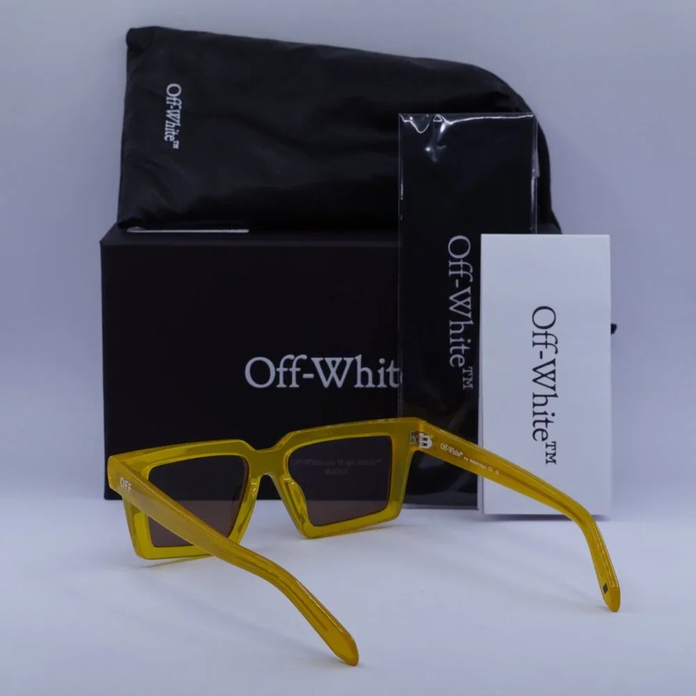 Off-White OERI142 WINDSOR 1864 Square Sunglasses – Shiny Yellow\Brown